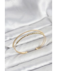 Dorika Model Pirinç Gold Renk Kadın Bileklik