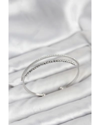 Dorika Model Pirinç Gümüş Renk Kadın Bileklik