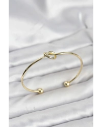 Düğüm Model Pirinç Gold Renk Kadın Bileklik