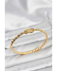 Düğüm Model Pirinç Gold Renk Kadın Kelepçe Bileklik