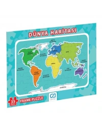 Dünya Haritası Frame Puzzle 35 Parça