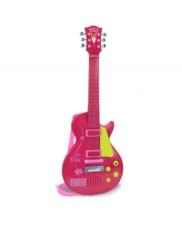 Elektronik Tuşlu ve Telli Askılı Pembe Gitar