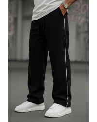 erkek baggy geniş bol paça beli bağcıklı eşofman alt kalın kışlık