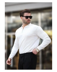 erkek yarım fermuarlı polo yaka tarz premium kalite özel tasarım erkek kışlık kazak