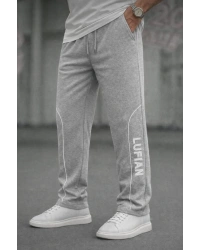 Erkek Yazlık Baggy Bol Paça Rahat Kalıp Eşofman Altı Gri