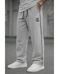 Erkek Yazlık Baggy Bol Paça Rahat Kalıp Eşofman Altı Gri