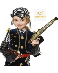 Eskitilmiş Desenli Plastik Oyuncak Korsan Tabancası 40 cm