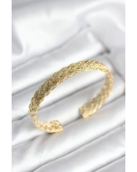 Ezme Zincir Model Gold Renk Kadın Bileklik