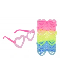 Fosforlu Kalp Model Glow Parti Gözlüğü Karanlıkta Yanan Gözlükler 12 Adet