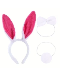 Fuşya Tavşan Kostüm Seti Kız Çocuk – Tütü Etekli 4 Parça