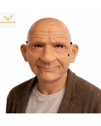Gerçekçi Yaşlı Adam Maskesi – Lateks Görünümlü Plastik Korku Maskesi