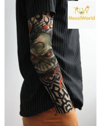 Giyilebilir Kol Dövmesi Çorap Dövme 3D Baskılı Kol Bacak Dövme 2 Adet Model 18