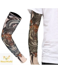 Giyilebilir Kol Dövmesi Çorap Dövme 3D Baskılı Kol Bacak Dövme 2 Adet Model 3