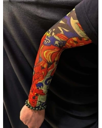 Giyilebilir Kol Dövmesi Çorap Dövme 3D Baskılı Kol Bacak Dövme 2 Adet Model 4