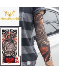Giyilebilir Kol Dövmesi Çorap Dövme 3D Baskılı Kol Bacak Dövme 2 Adet Model 7