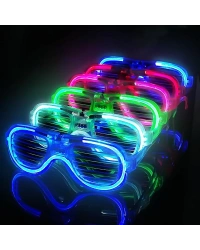 Glow Model 3 Farklı Fonksiyonlu Işıklı Panjur Parti Gözlüğü Karışık Renk 12 Adet