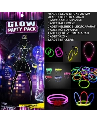 Glow Parti Seti 152 Parçalık Lüks Glow Stick Kostüm Seti NessiWorld