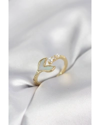 Gold Renk Balık Kuyruğu Model Kadın Yüzük