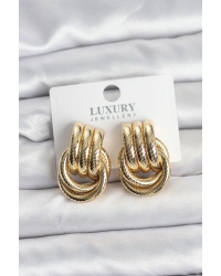 Gold Renk Halka Modelli Pirinç Kadın Küpe