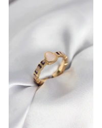 Gold Renk Mineli Su Kabağı Model Kadın Yüzük