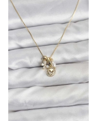 Gold Renk Pirinç Minimal Kelebek Charmlı Kadın Kolye