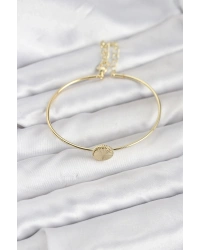 Gold Renk Pirinç Model Kadın Bileklik