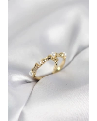 Gold Renk Sallantılı Kemik Model Kadın Yüzük