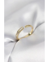 Gold Renk Sedefli Çubuk Model Kadın Yüzük