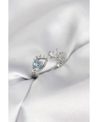 Gözyaşı Model Gümüş Renk Zirkon Taşlı Kadın Yüzük