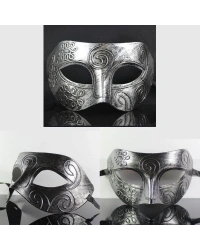 Gümüş Eskitme Yüz Maskesi - Antik Tarz Balo Maskesi
