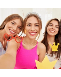 Gümüş Kristal Taşlı Happy Birthday Doğum Günü Tacı İthal Ürün A Kalite 17x16 cm