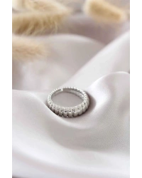 Gümüş Renk Ayarlamalı Burgu Kadın Yüzük