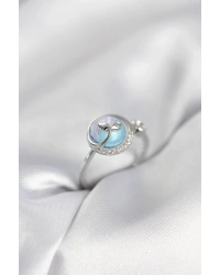 Gümüş Renk Balık Kuyruğu Okyanus Model Kadın Yüzük