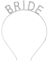 Gümüş Renk Bekarlığa Veda Kristal Taş Bride Tacı İthal 16x10 cm