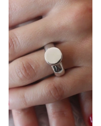 Gümüş Renk Daire Model Kadın Yüzük