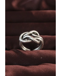 Gümüş Renk Düğüm Model Ayarlamalı Erkek Yüzük