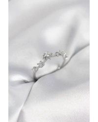 Gümüş Renk Gece Temalı Zirkon Taşlı Kadın Yüzük