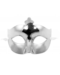 Gümüş Renk Kostüm Partisi Extra Parlak Balo Maskesi 15x10 cm NessiWorld