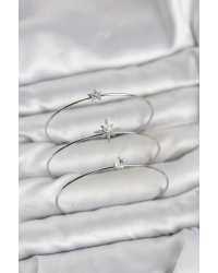 Gümüş Renk Kutup Yıldızı Model Zirkon Taşlı 3lü Kadın Bileklik Kombini