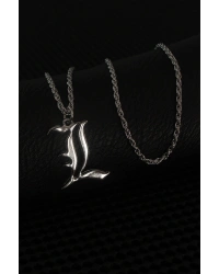 Gümüş Renk L Harf Erkek Kolye