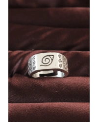 Gümüş Renk Motifli Ayarlamalı Erkek Yüzük