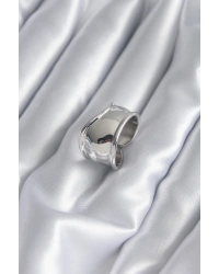 Gümüş Renk Plaka Kadın Yüzük