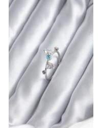 Gümüş Renk Renkli Zirkon Taşlı Kadın Yüzük