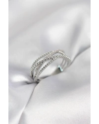 Gümüş Renk Sarmal Model Kadın Yüzük