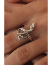 Gümüş Renk Yılan Model Kadın Yüzük