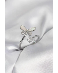 Gümüş Renk Yusufçuk Model Zirkon Taşlı Kadın Yüzük