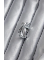 Gümüş Renk Zirkon Taşlı Kadın Yüzük