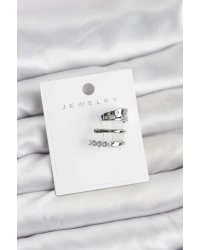 Gümüş Renk Zirkon Taşlı Pirinç Kıkırdak Küpe