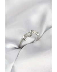 Gümüş Renk Zirkon Taşlı Sarmal Yılan Model Kadın Yüzük