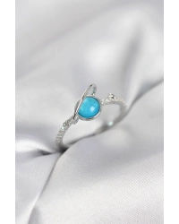 Gümüş Renk Zirkon Taşlı Satürn Model Kadın Yüzük